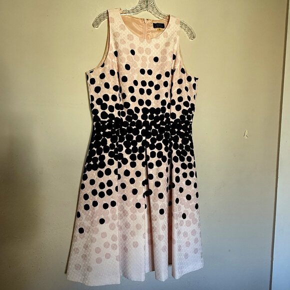 Tahari Fit/Flare Dot Dress - Picture 1 of 3